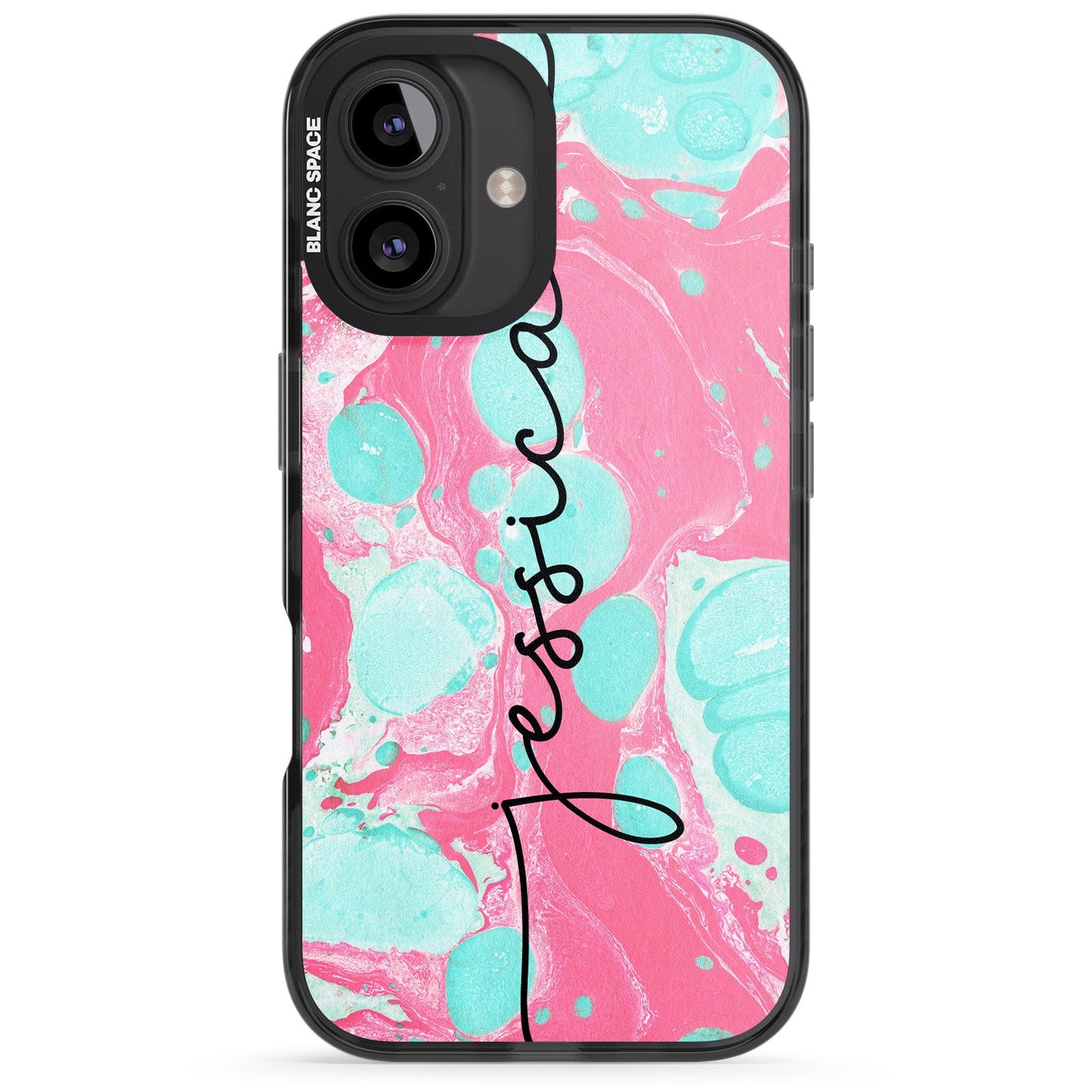 Personalised Turquoise & Pink Marbled