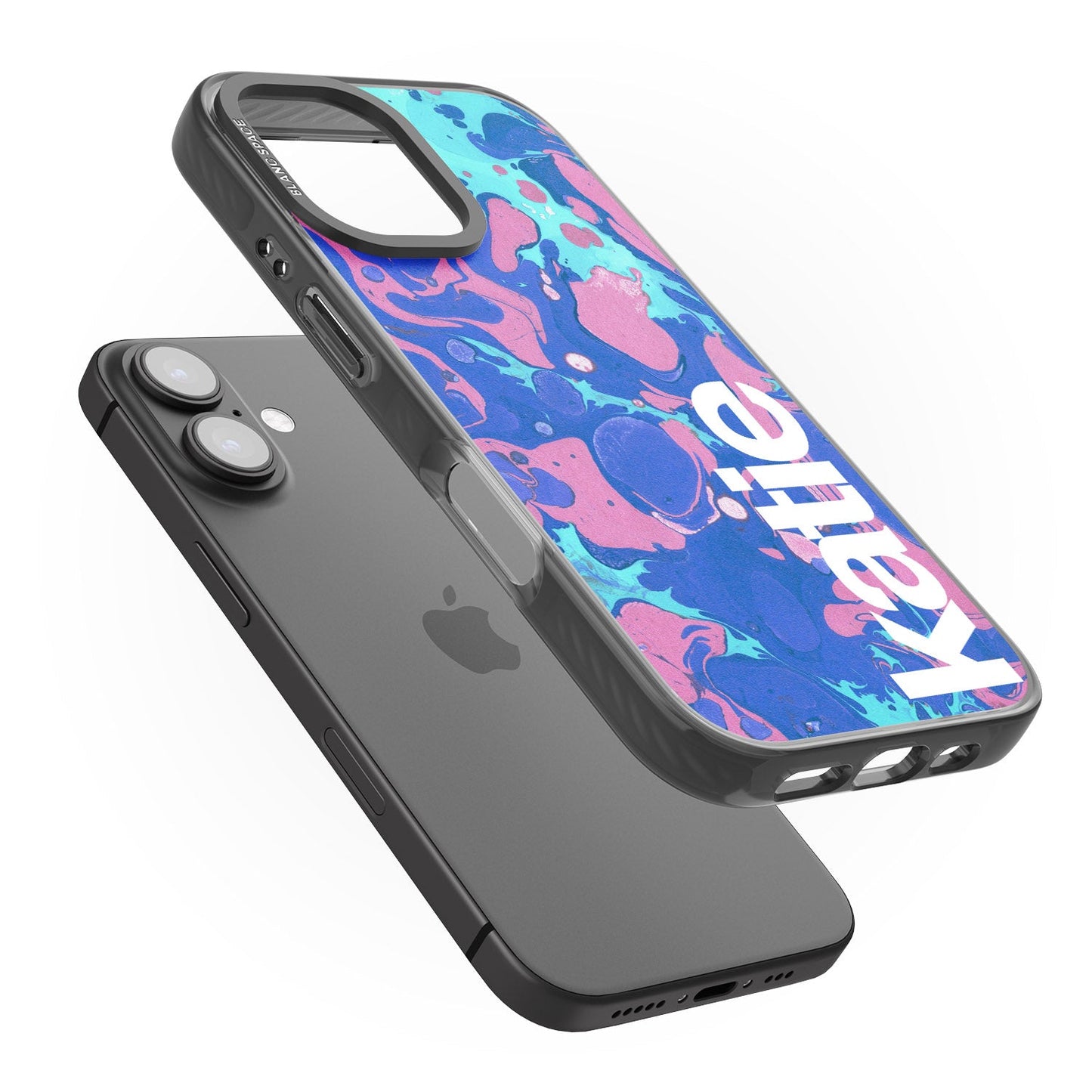 Personalisiertes marineblau-türkisfarbenes Marmor-Design