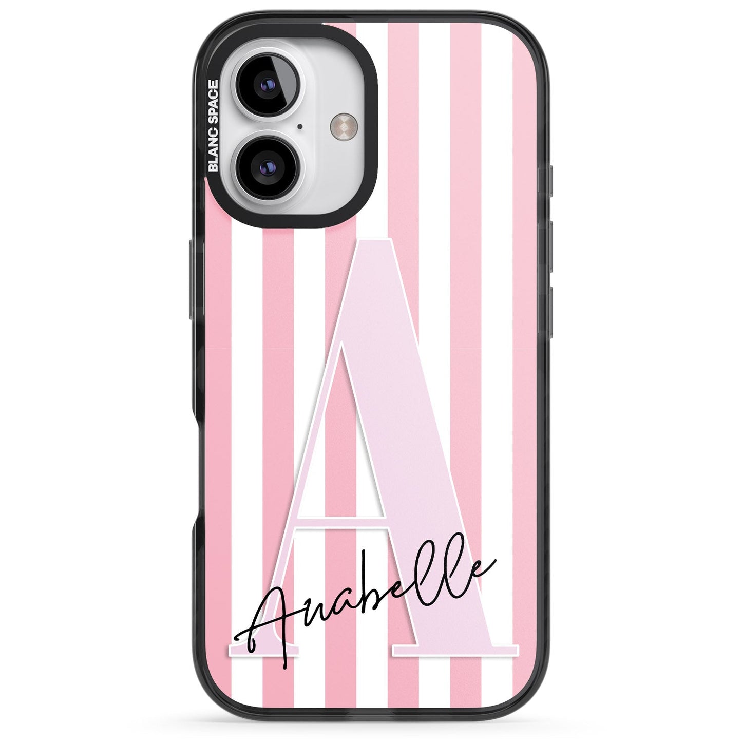 Personalised Pink Stripes & Monogram