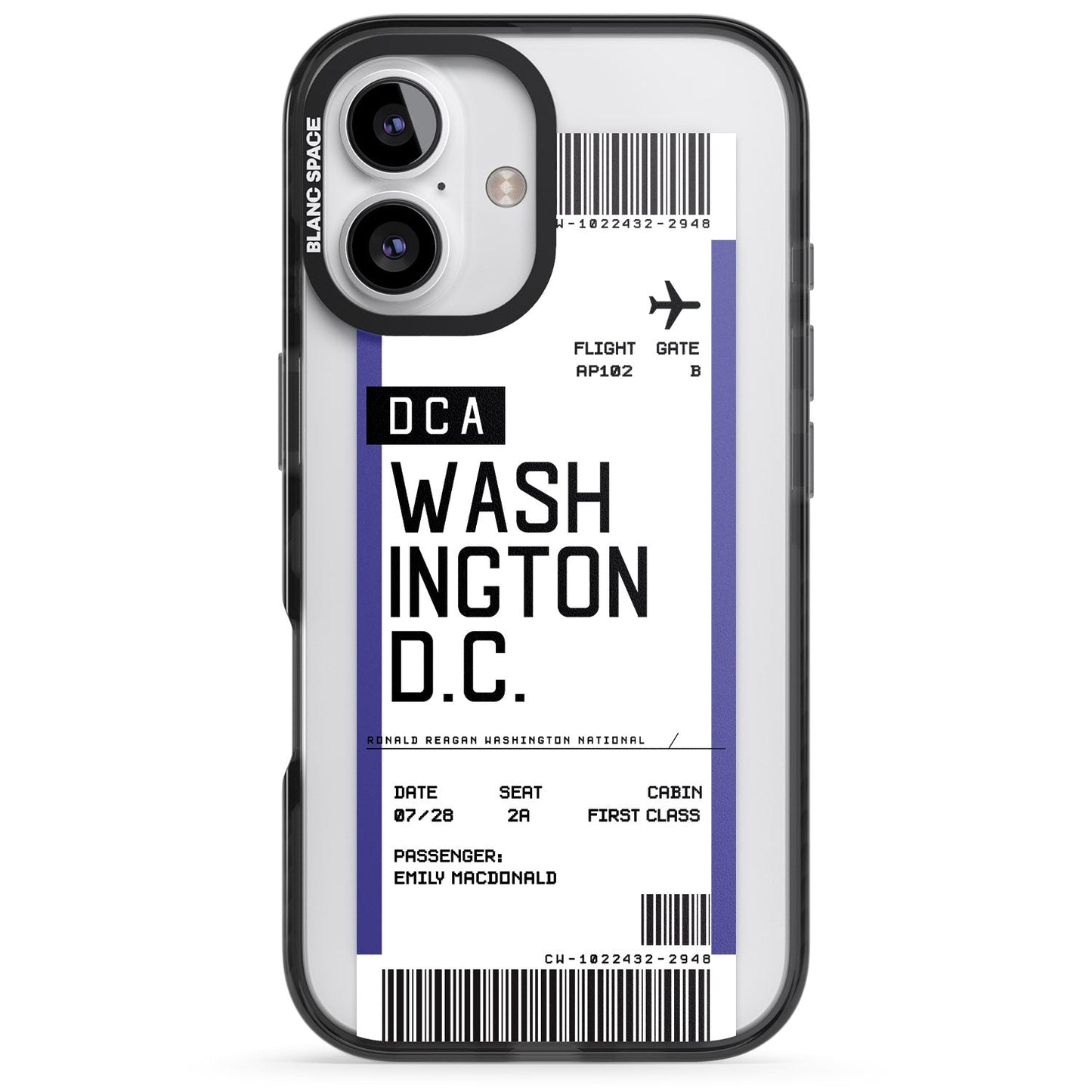 Personalised Washington D.C. Boarding Pass
