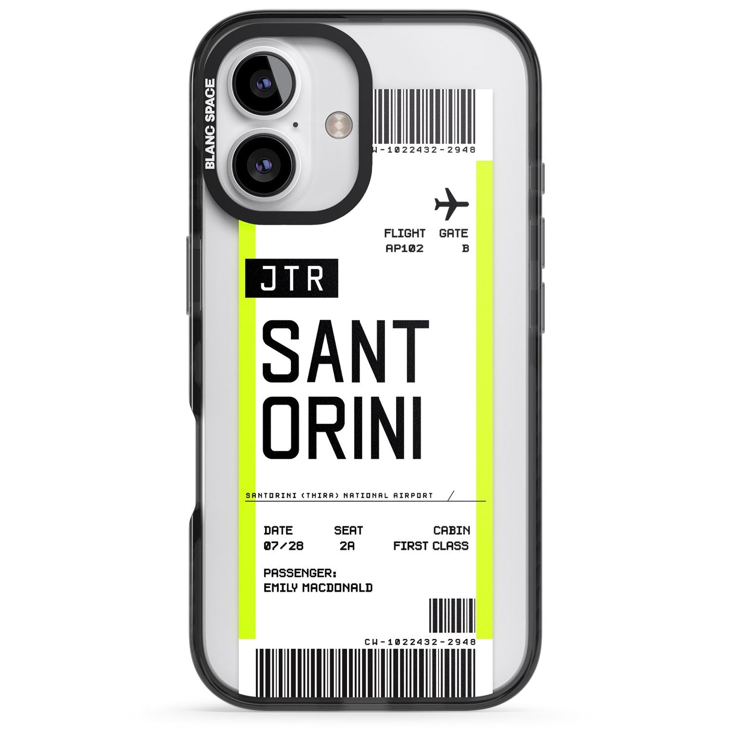 Personalisierte Bordkarte für Santorini