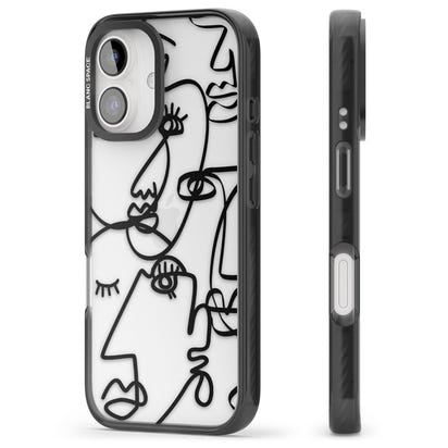 Abstract Line Art Black Clear