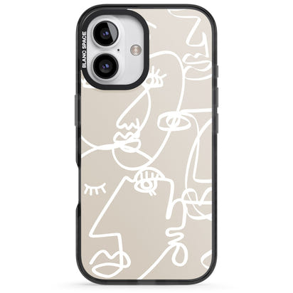 Abstract Line Art White Beige