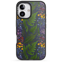 Busy Floral And Fern Design Navy