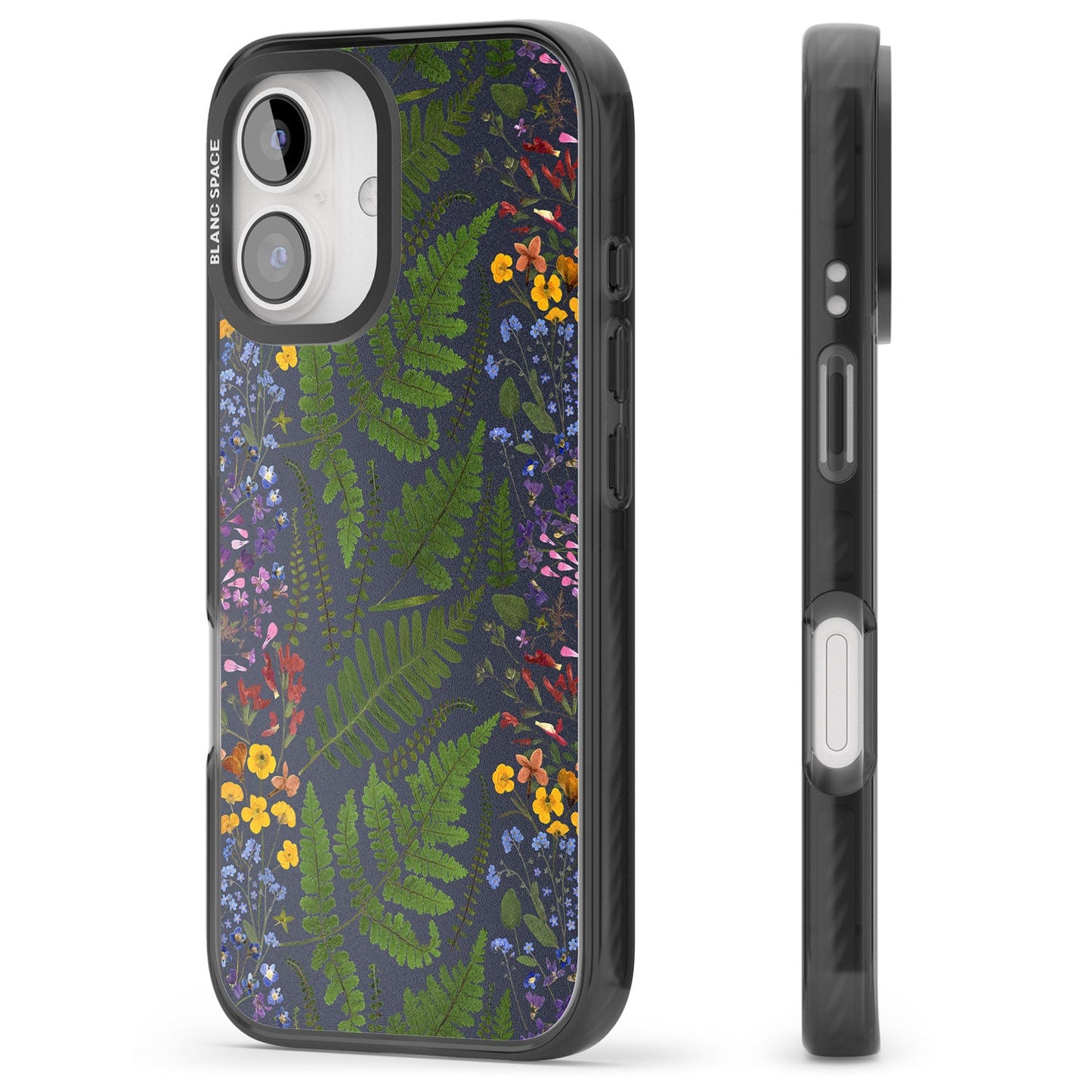 Busy Floral And Fern Design Navy