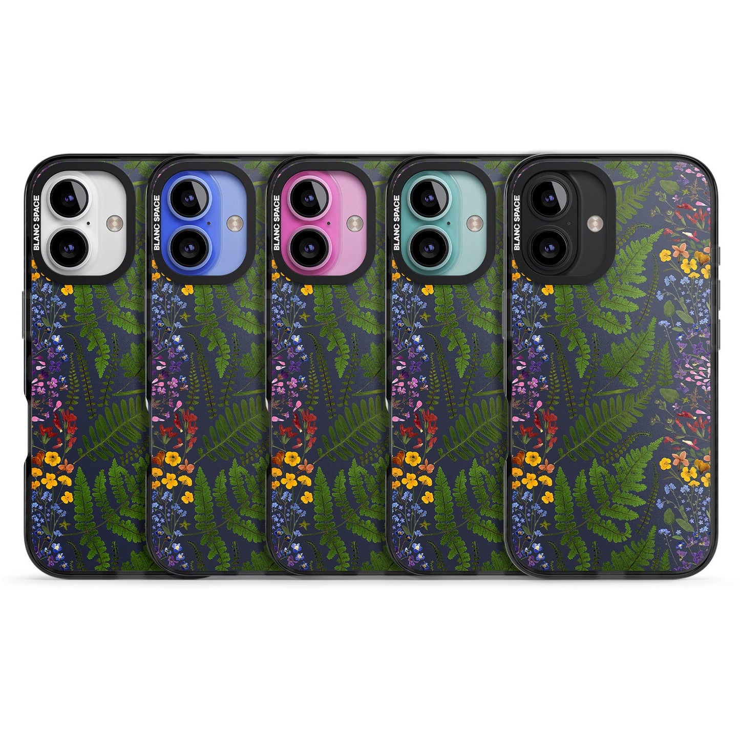 Busy Floral And Fern Design Navy