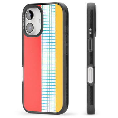 Grille abstraite rouge, bleue, jaune