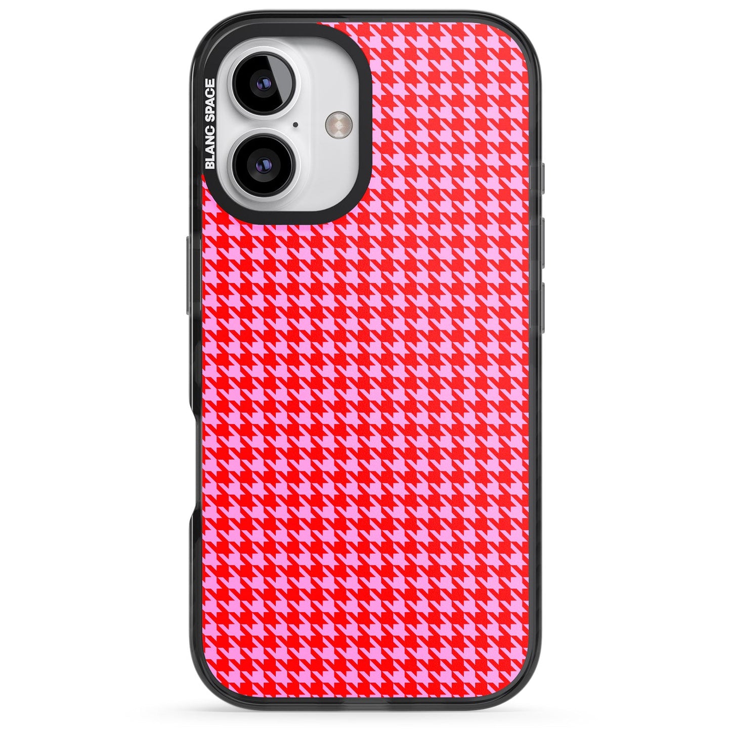 Pied-de-poule rose fluo et rouge