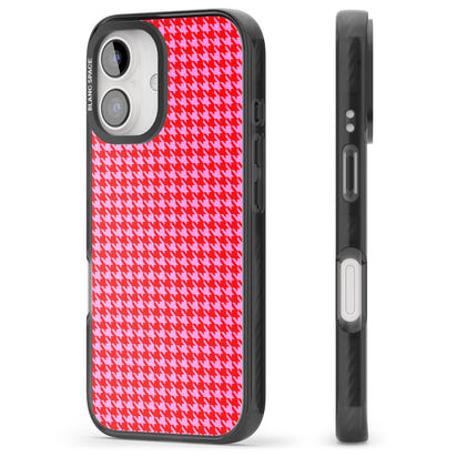 Pied-de-poule rose fluo et rouge