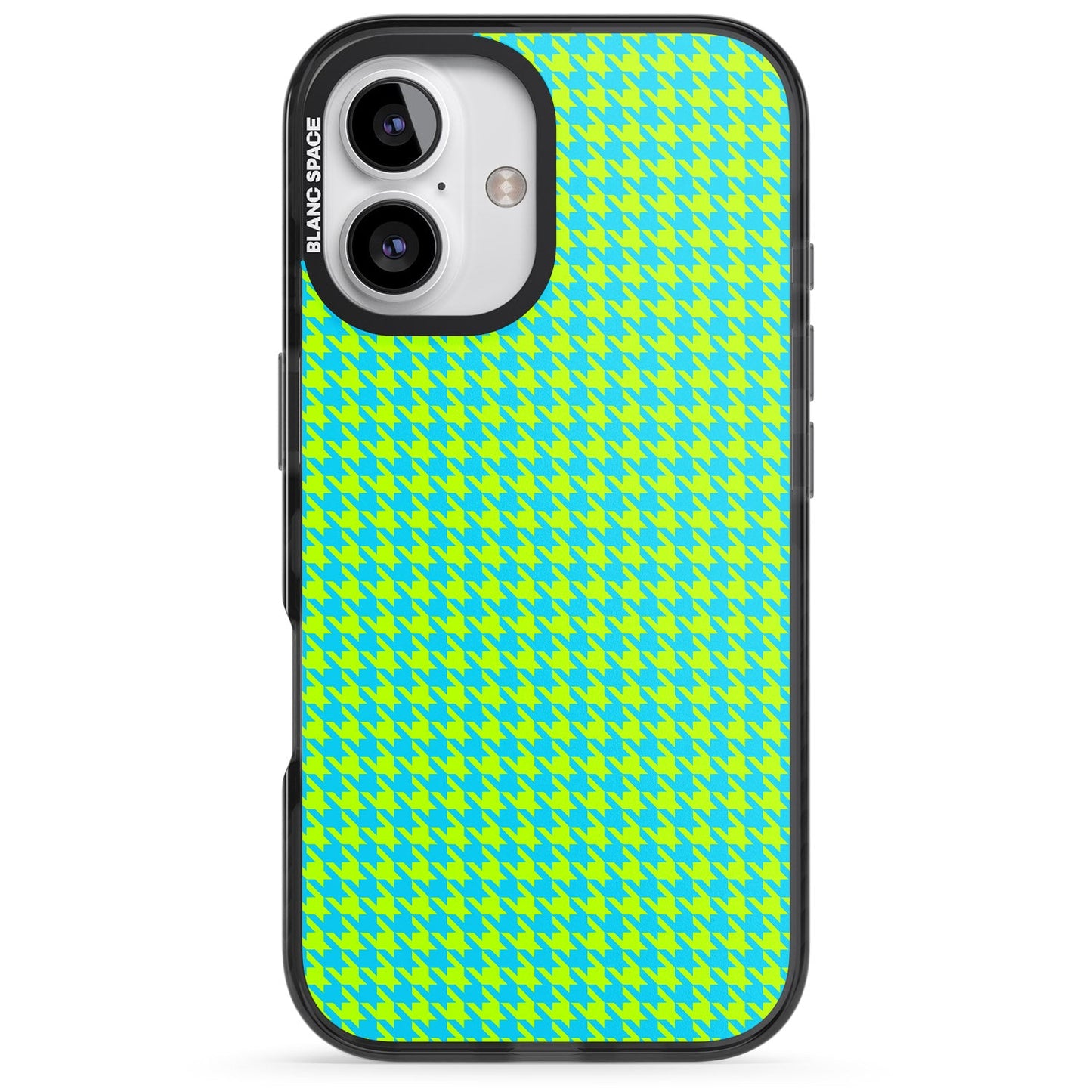 Neon Lime & Turquoise Houndstooth