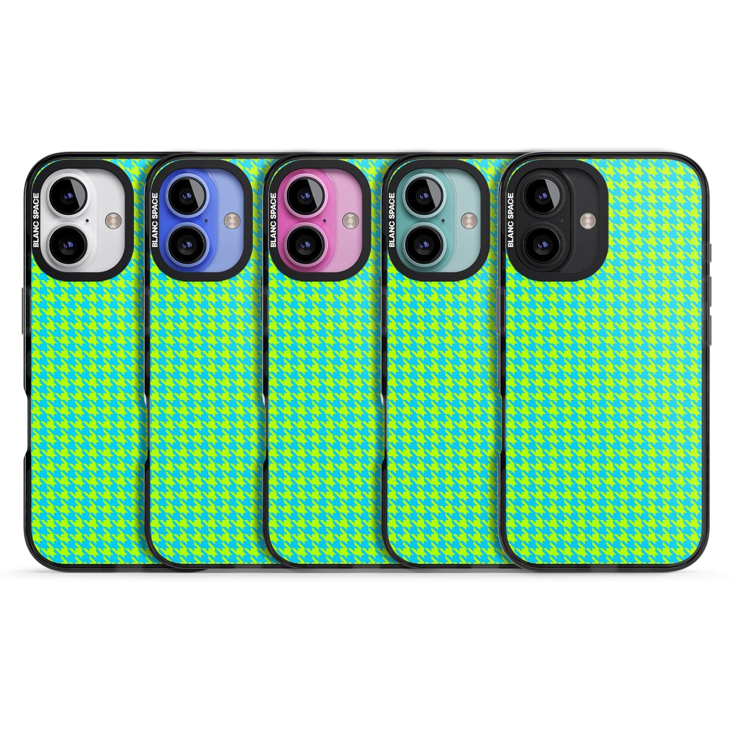 Neon Lime & Turquoise Houndstooth