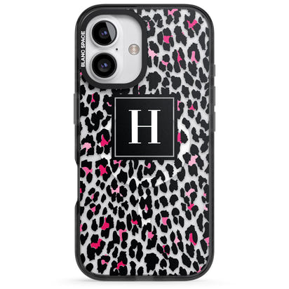 Personalised Clear Pink Leopard Monogram