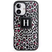Personalised Clear Pink Leopard Monogram