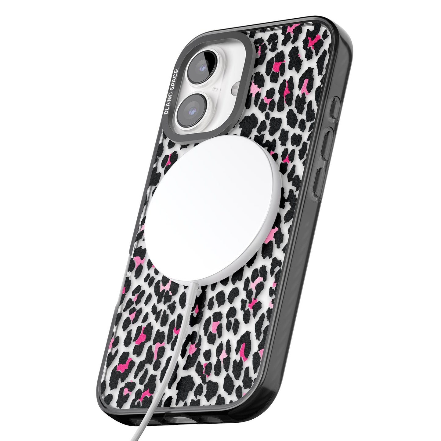 Personalised Clear Pink Leopard Monogram