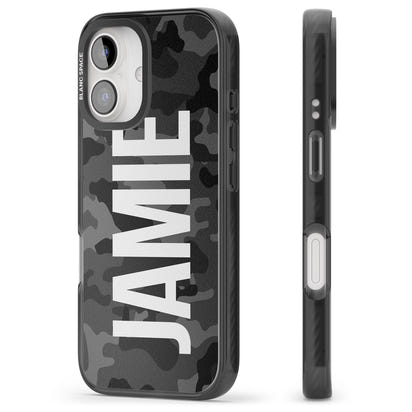 Personalised Black Camo Name Vertical