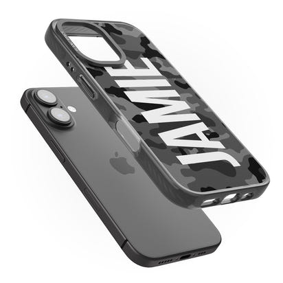 Personalised Black Camo Name Vertical