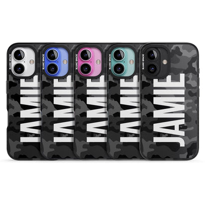 Personalised Black Camo Name Vertical