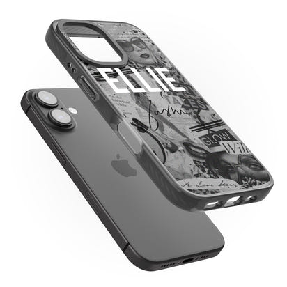 Personalisierte Vintage-Collage in Graustufen