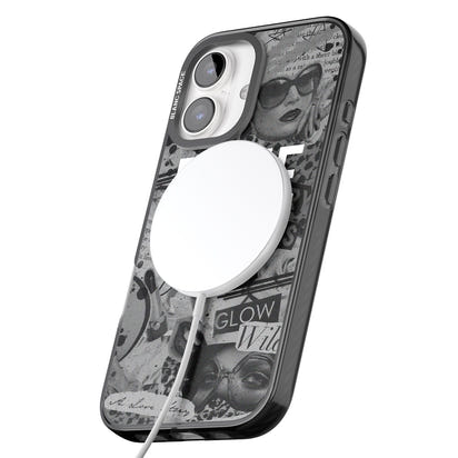 Personalisierte Vintage-Collage in Graustufen