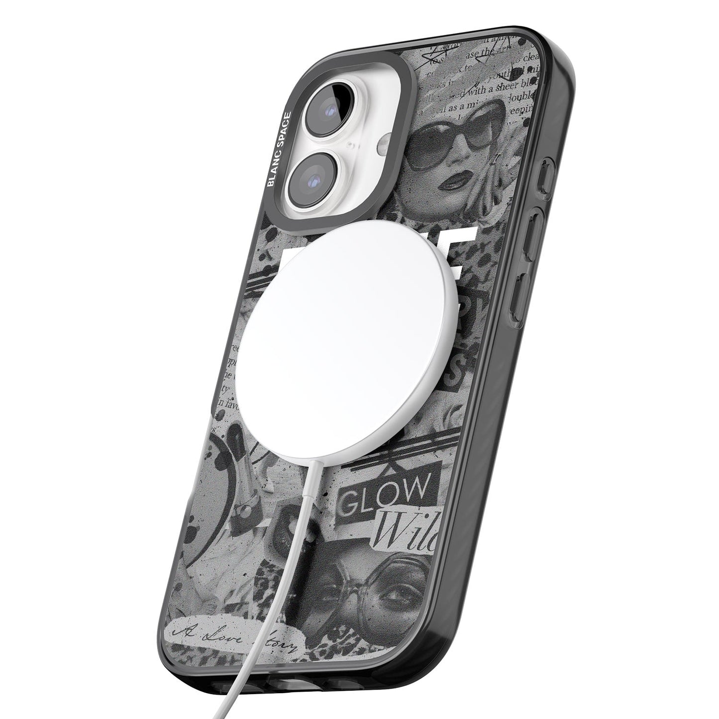 Personalisierte Vintage-Collage in Graustufen