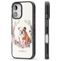 Personalised English Bulldog Floral Portrait