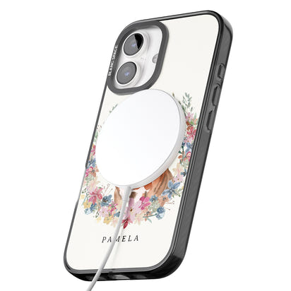 Personalised English Bulldog Floral Portrait