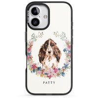 Personalised Cocker Spaniel Floral Portrait