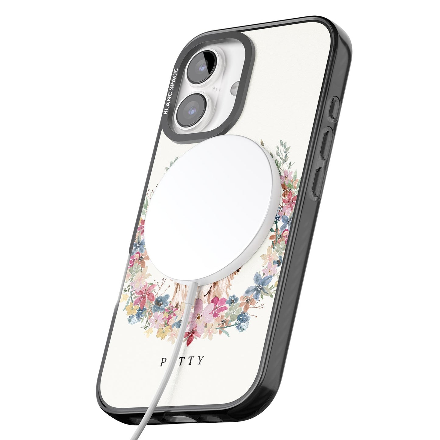 Personalised Cocker Spaniel Floral Portrait