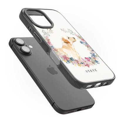 Personalised Yellow Labrador Floral Portrait