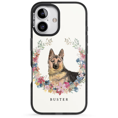 Personalised German Shepherd Floral Portrait
