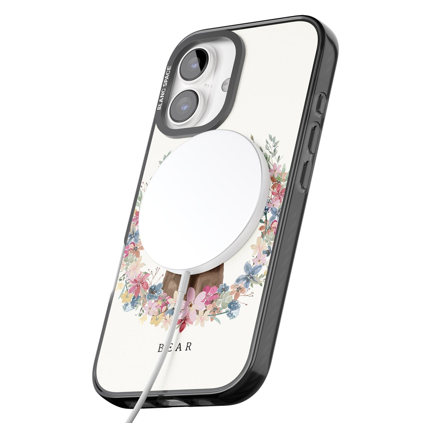 Personalised Chocolate Labrador Floral Portrait