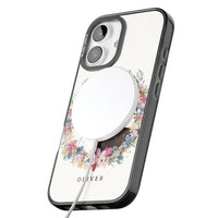 Personalised Black & Tan Dachshund Floral Portrait