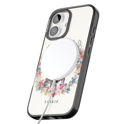 Personalised Watercolor Schnauzer Floral Portrait