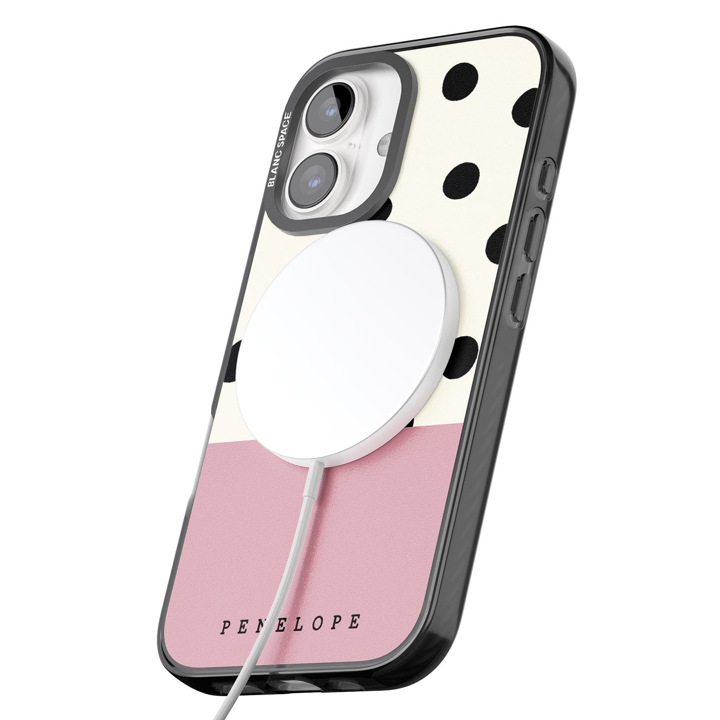 Personalised Pink Border Polka Dot