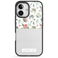 Personalised Light Floral Pattern & Stripes