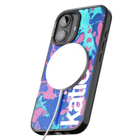 Personalisiertes marineblau-türkisfarbenes Marmor-Design