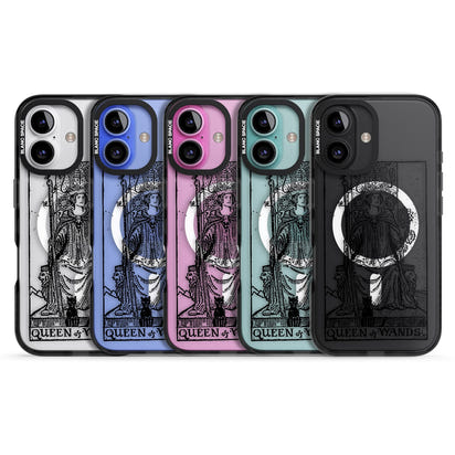 Personalisierte Tarotkarte „Königin der Stäbe“ (transparent)