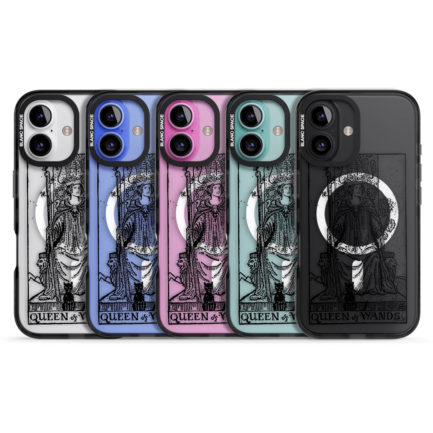 Personalisierte Tarotkarte „Königin der Stäbe“ (transparent)