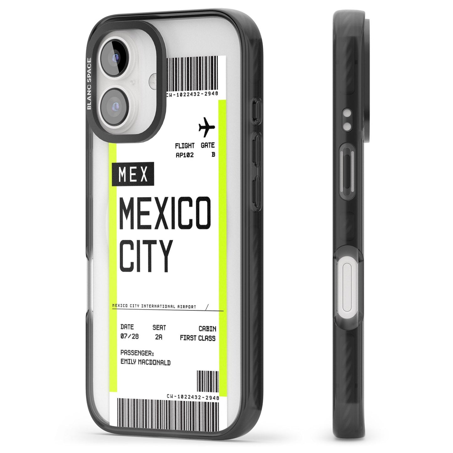 Carte d'embarquement personnalisée pour Mexico
