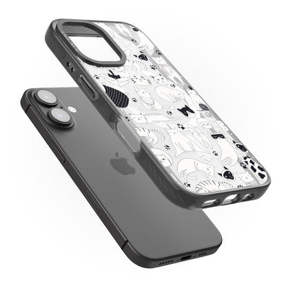 Cartoon Cat Collage Black & White