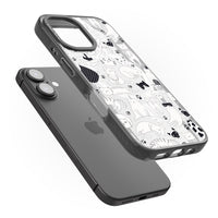 Cartoon Cat Collage Black & White