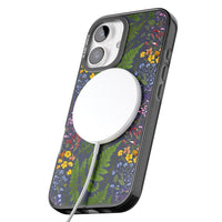 Busy Floral And Fern Design Navy