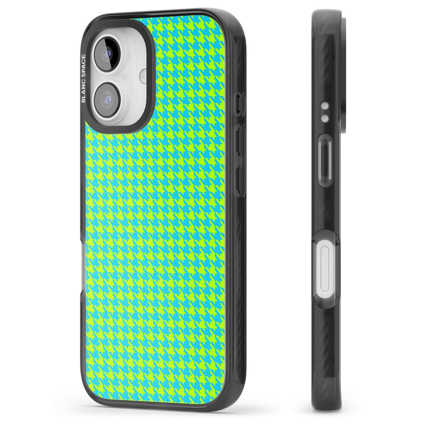 Neon Lime & Turquoise Houndstooth