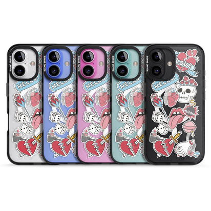 Autocollants Crâne et Fleurs