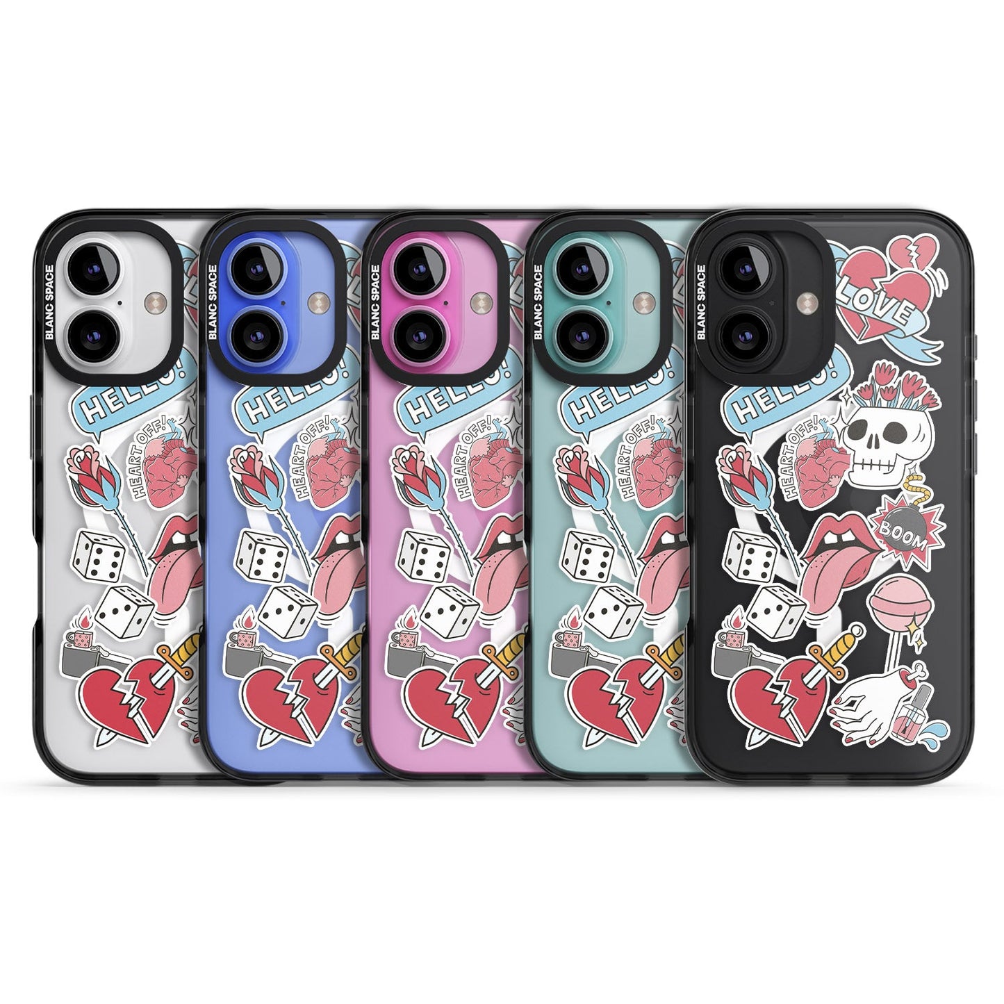 Autocollants Crâne et Fleurs