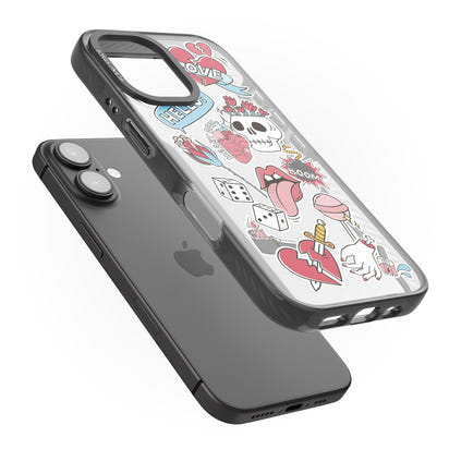 Autocollants Crâne et Fleurs