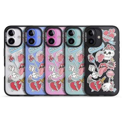 Autocollants Crâne et Fleurs