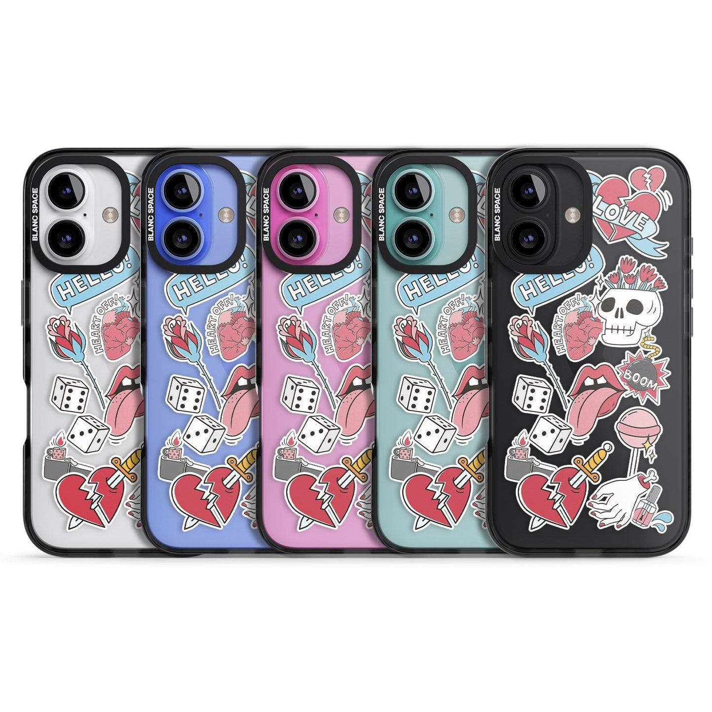 Autocollants Crâne et Fleurs