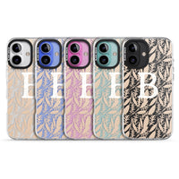 Monogramme personnalisé, motif floral abstrait subtil.