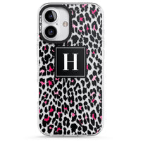 Personalised Clear Pink Leopard Monogram